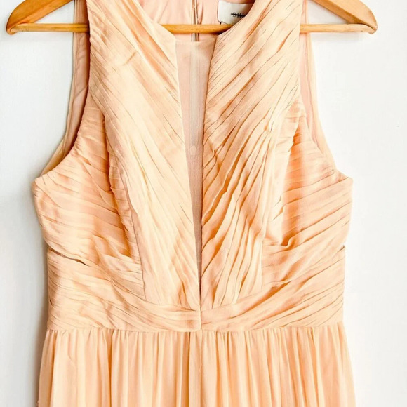 Anthropologie BHLDN Aurelie Light  Blush Pink Silk Gown 8 - Picture 6 of 10